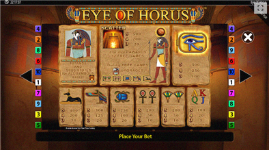 Eye of Horus Auszahlungstabelle